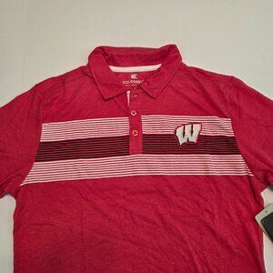 Colosseum Wisconsin Badgers Men’s Polo Shirt, Large, NWT